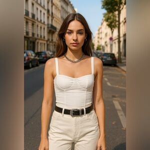 Revolve Danielle Bernstein weworewhat Cropped Satin top Oct sale